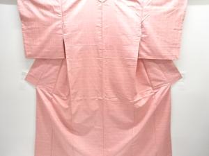 米沢紬紅花染絣柄織出し着物